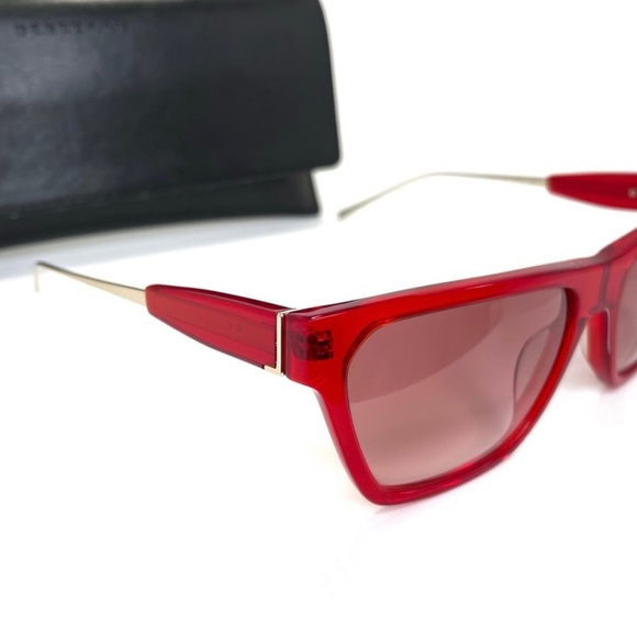 Derek Lam Natalie Red Sunglasses Rectangular Shape - Picture 10 of 10